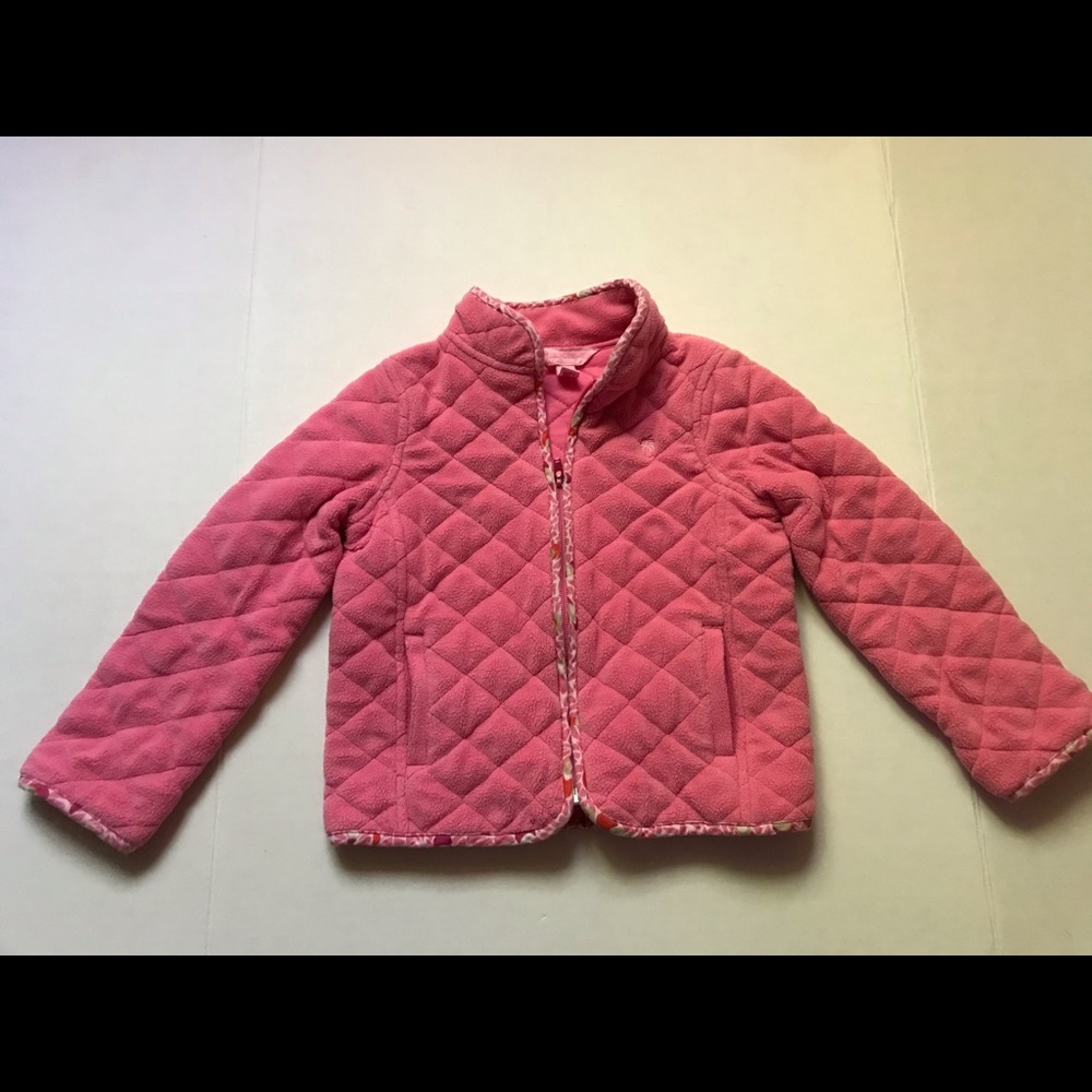 Lily Pulitzer girls pink quilted jacket. Size 5.